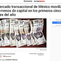 El mercado transaccional de Mxico moviliza un 68% menos de capital en los primeros cinco meses del ao